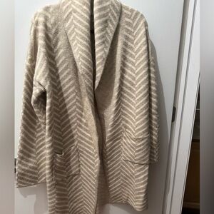 a new day Chevron Open-Front Cardigan - Cream & Tan